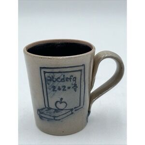 Vintage 1991 Rowe Pottery Works Salt Glazed Stoneware Coffee Mug School Teacher